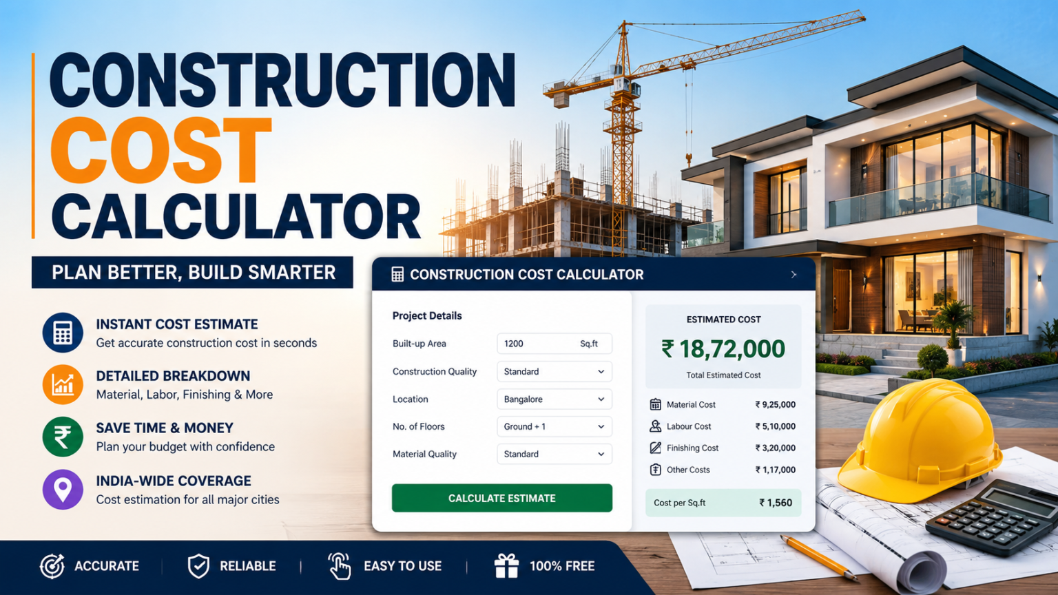 Home - ConstructionEstimateCalculator.in | House Construction Cost ...