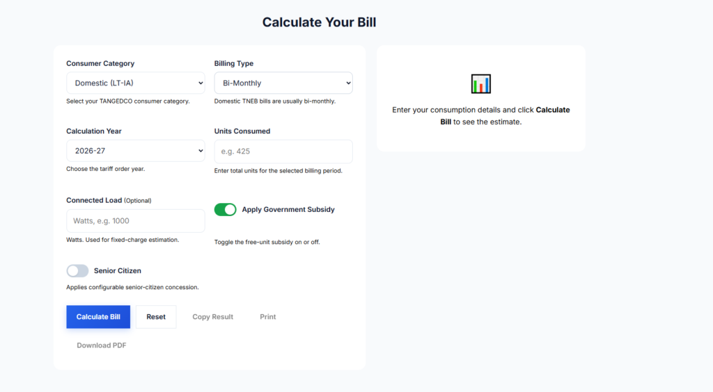 Tamil Nadu electricity bill calculator
